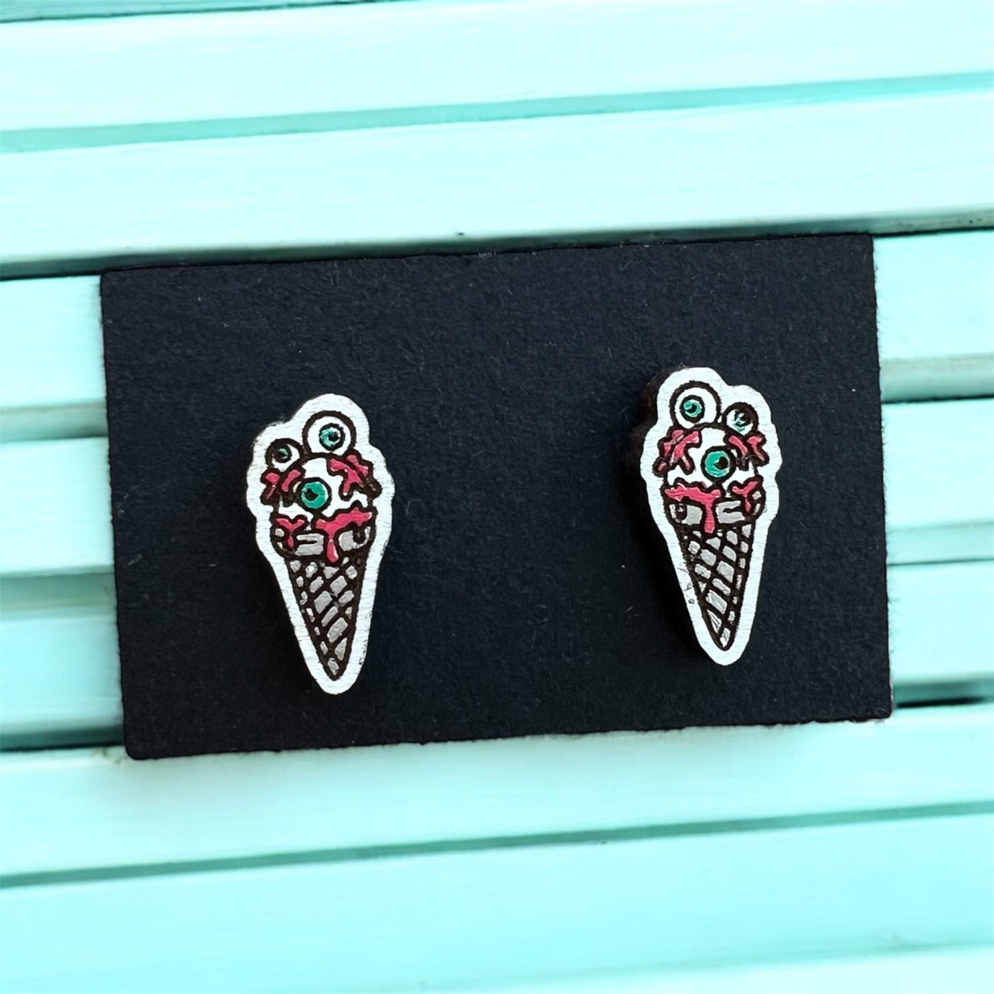 Eye Scream Halloween Stud Earrings VERSION 1