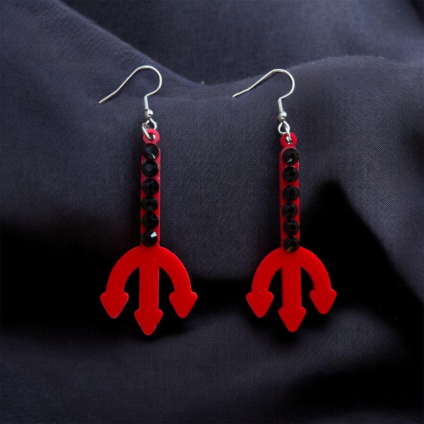 Sparkly Pitchfork Earrings