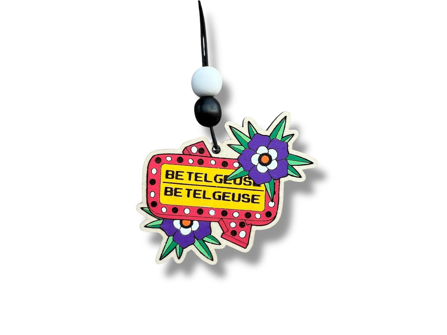 Beetlejuice Sign Car Mirror Hanger | Car Charm | Car Freshie | Car Accessory