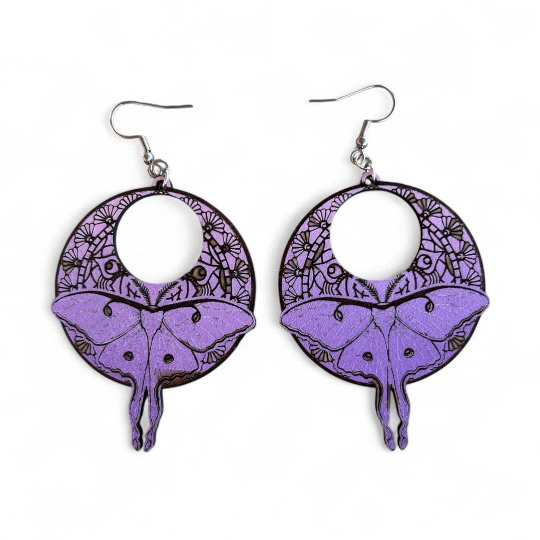 Luna Moth Dangle Earrings