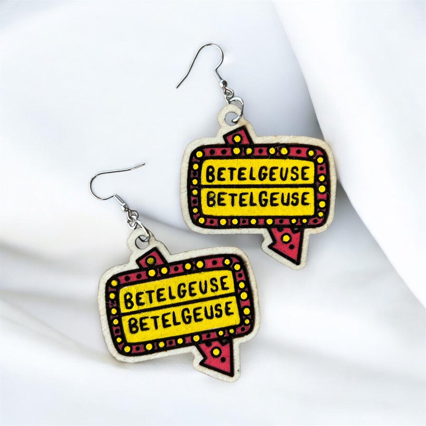 Beetlejuice Sign Earrings