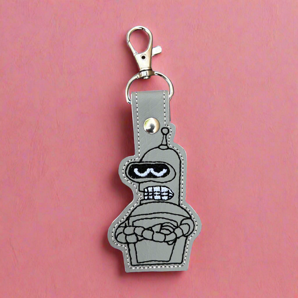 Shiny Metal Robot Keychain