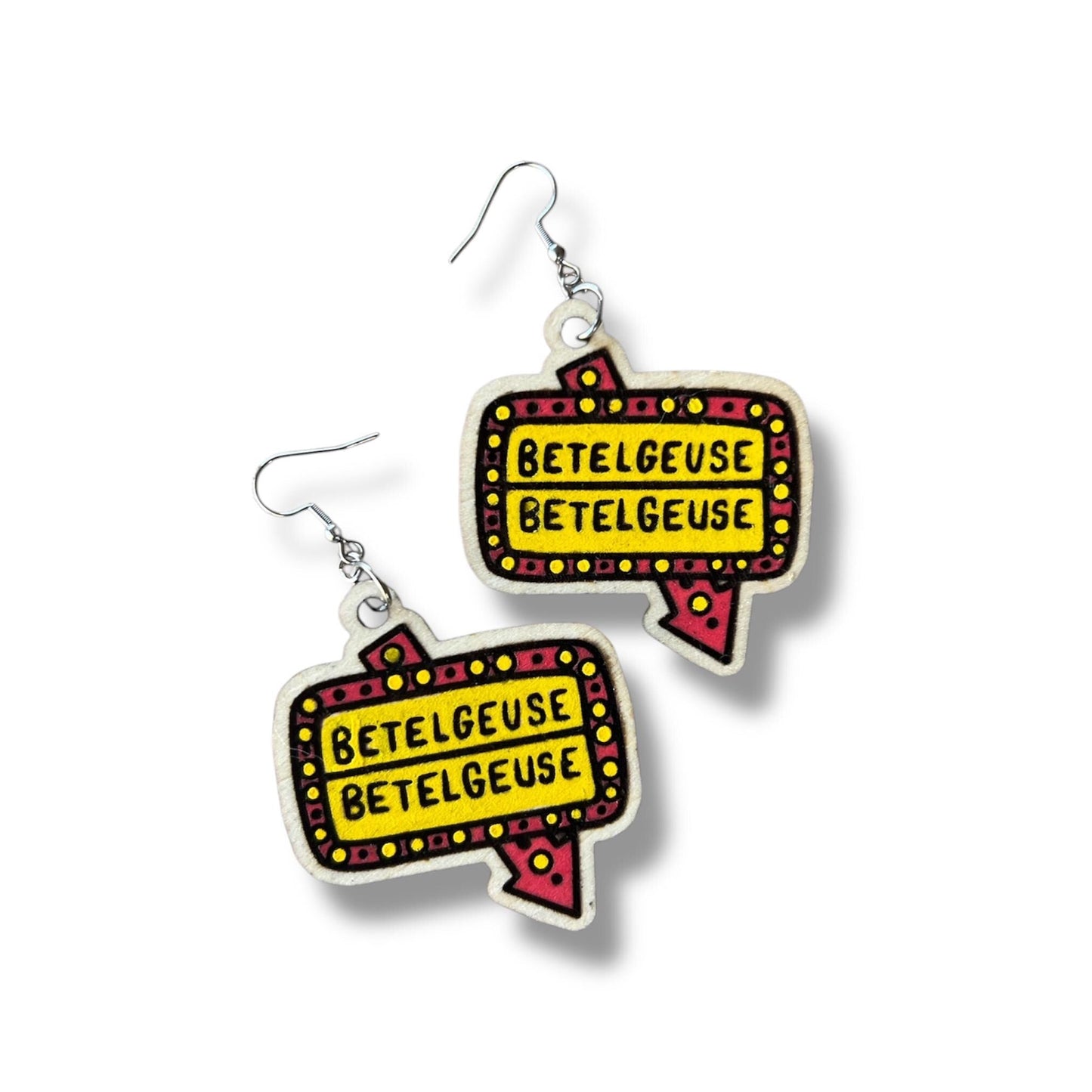 Beetlejuice Sign Earrings