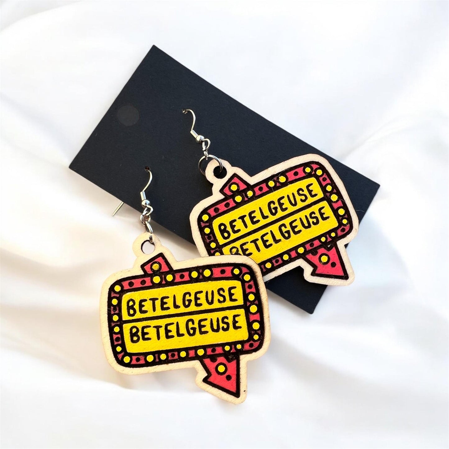 Beetlejuice Sign Earrings