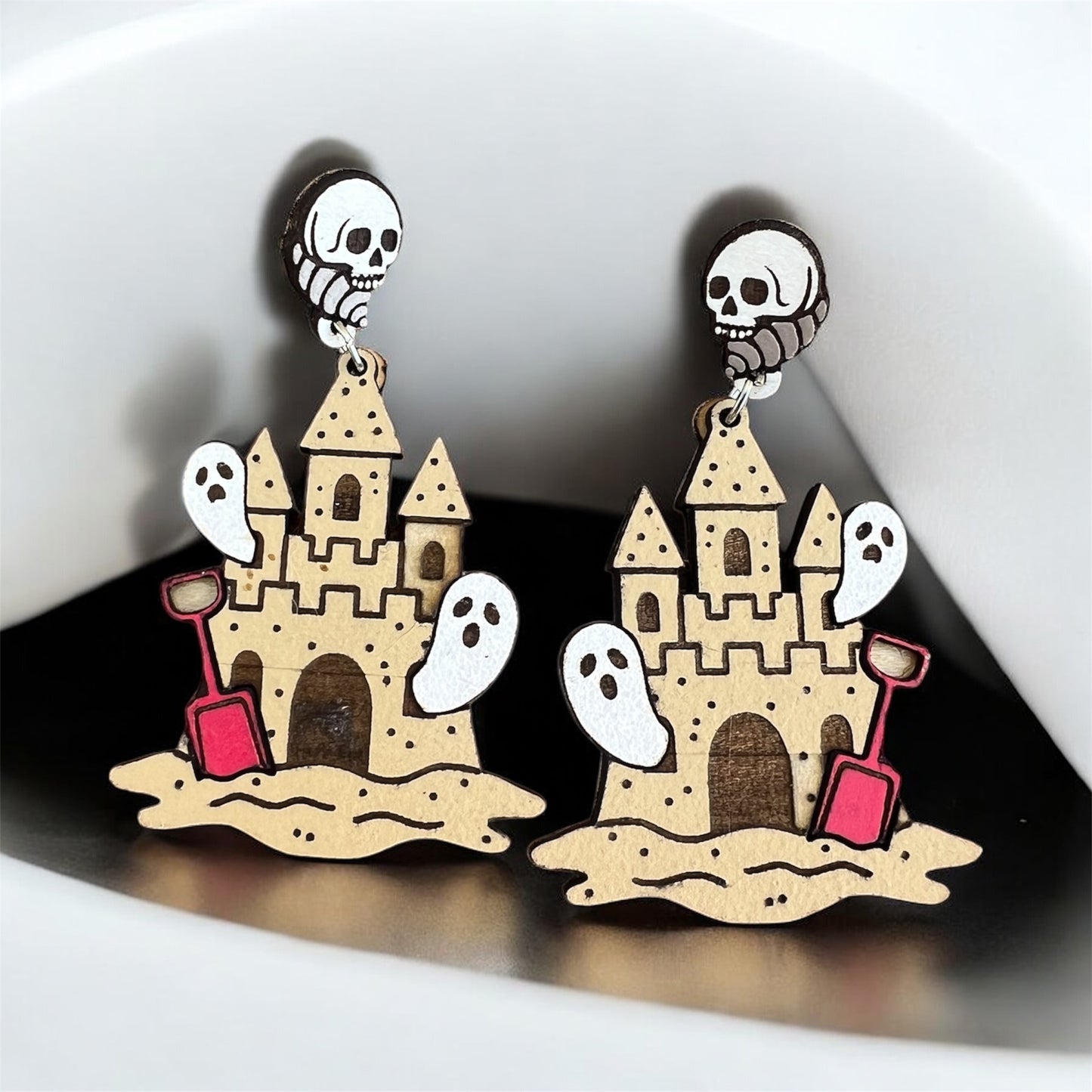 Haunted Sand Castle Dangle Earrings