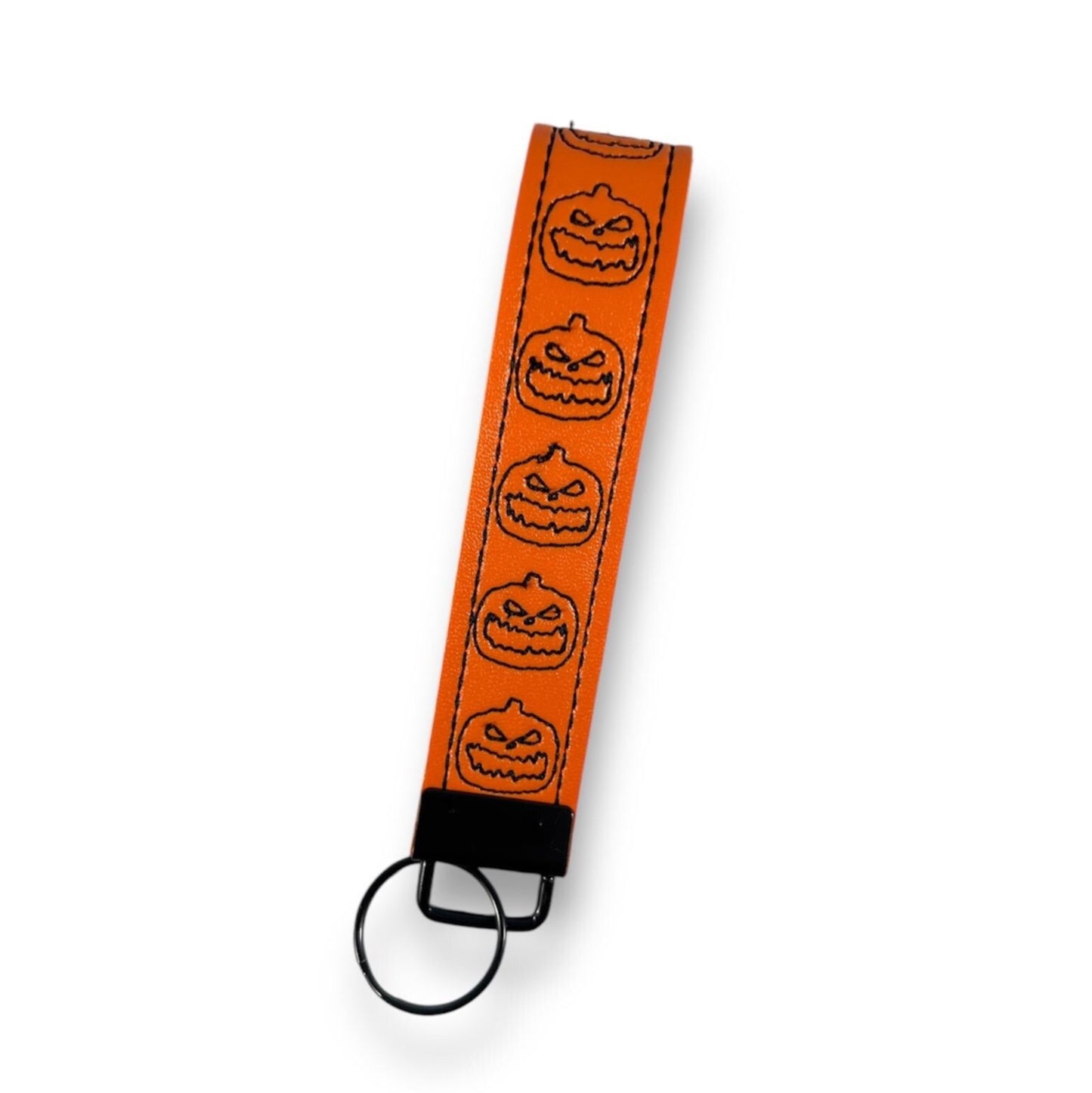 Spooky Halloween Pumpkin Key Fob Keychain