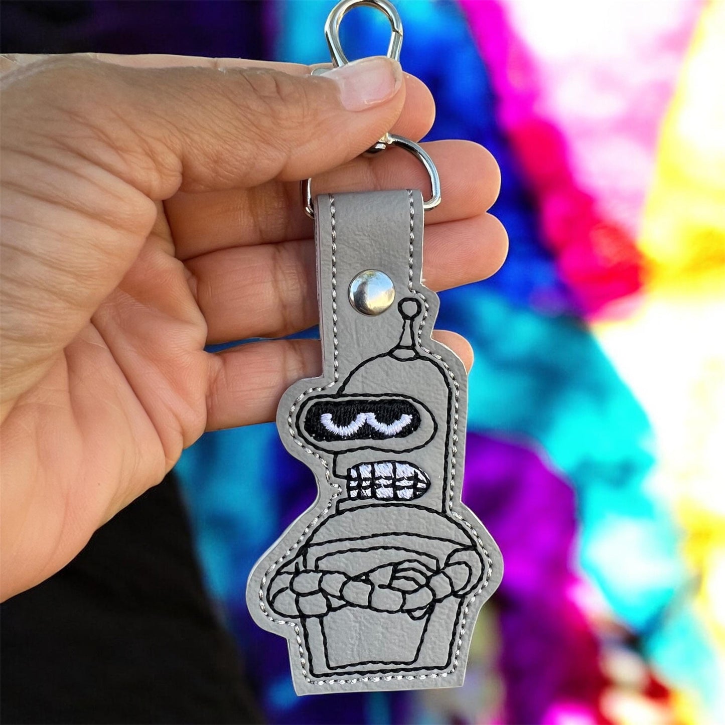 Shiny Metal Robot Keychain
